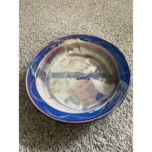 Vtg Sandy Simon Blue Glaze Pottery Bowl Stoneware Artisan Trax Gallery Berkeley